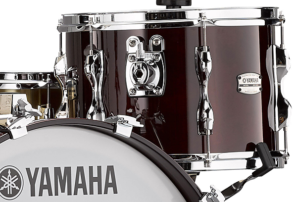 Closeup look at the Yamaha Recording Custom drums