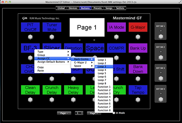 RJM Music Technology Mastermind GT MIDI Foot Controller 
