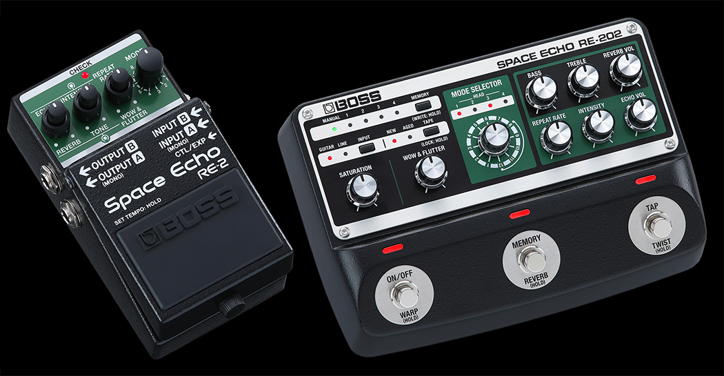 BOSS RE-202 & RE-2 Space Echo Pedals –