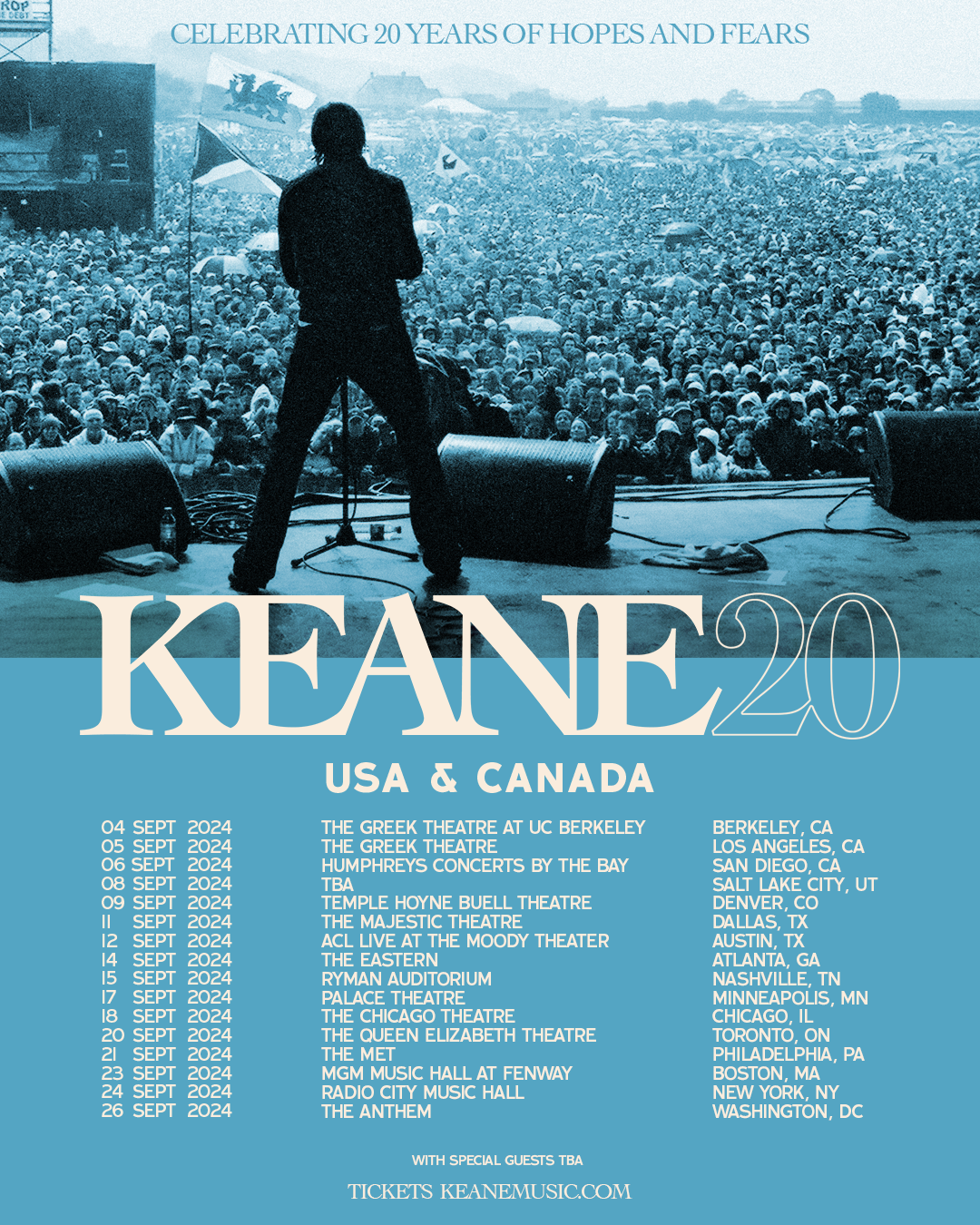 KEANE celebrates 20th Anniversary of "Hopes and Fears" with 2024 World